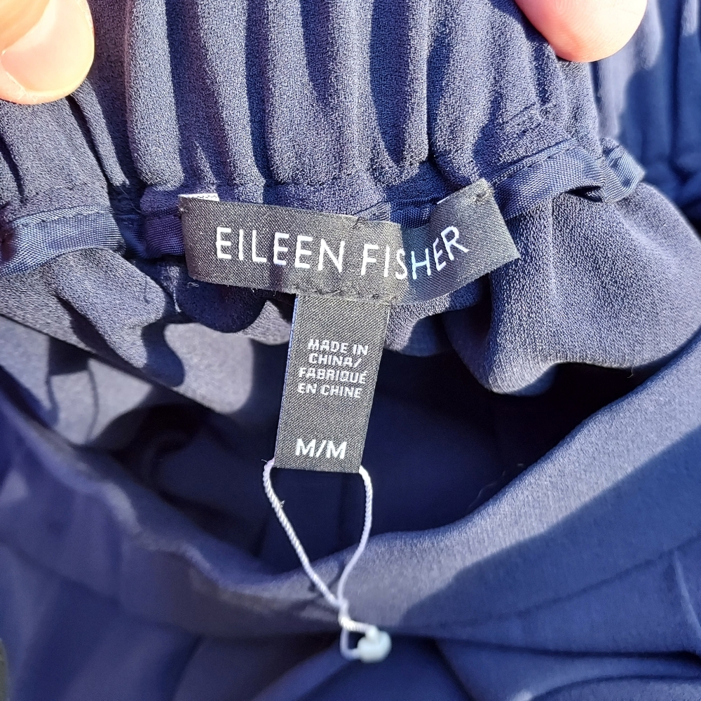 Eileen Fisher Pleated Silk Ankle Pants - Picture 2 of 6